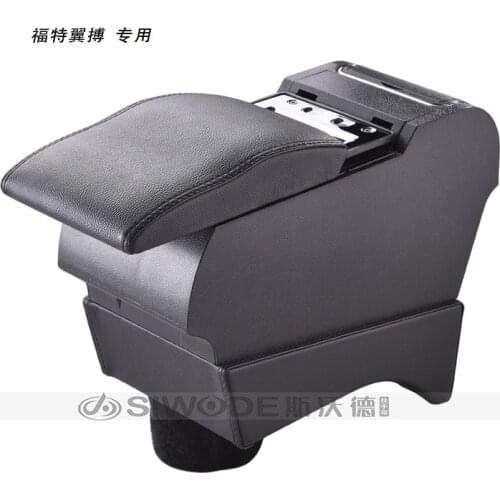 Free Punch Wooden Pu Leather Special Car Armrest Box with 4 USB Hole for Ford Ecosport Car Hand Box