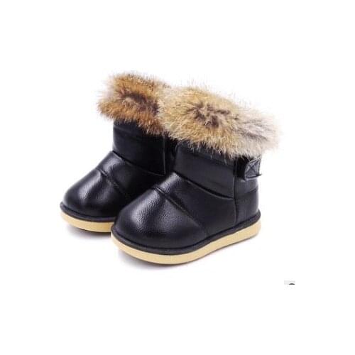 Baby Kids Winter Boots Girls Boys Snow Boots Warm Plush Rabbit Fur Children Winter Boots for Baby Girls Baby Boys Shoes