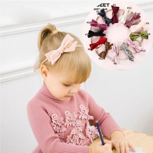 Focusnorm Kids Girl Velvet Bow-knot Cute Hair Clip Ornaments Hair Accessories Fashion Cotton Cute Baby Girl Headwear