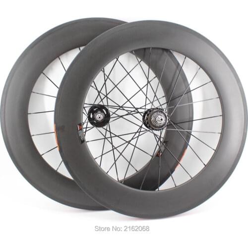 1pair New 700C 88mm clincher rims track fixed gear bicycle aero matt 3K full carbon fibre bike wheelsets 23 25mm width Free ship