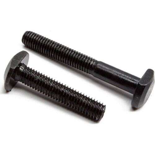 M10 T Bolts Square Head Screws Clamp Screw Carbon Steel Black 30-120mm Length