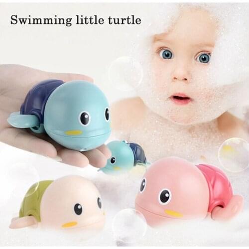 Little Turtle Bath Toy For Babys Cute Cartoon Toddler Bath Toys Wind-Up Turtle Bathroom Baby Clockwork Animal Toys