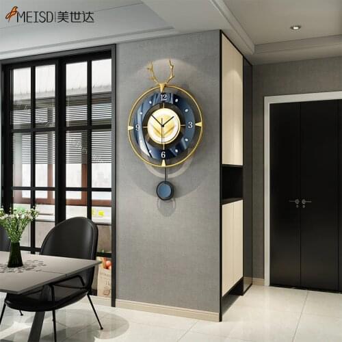 MEISD Metal Wall Clock Wrought Iron Watch Pendulum For Home Interiors Living Room Decoration Industrial Horloge Free Shipping