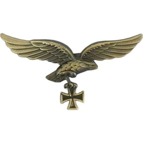WW2 GERMAN LUFTWAFFE IRON CROSS EAGLE METAL BADGE PIN COCKADE