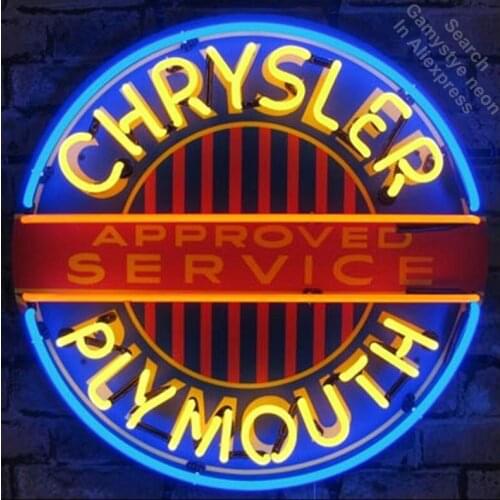 Mopar Chrysle plymouth Neon Sign decor GLASS Tube Handcraft Garage Light Signs custom Brand logo personalized Art neon lamps