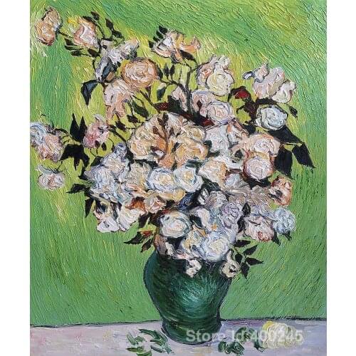 Online Art Gallery Vincent Van Gogh Handmade oil paintings Vase with Roses High quality