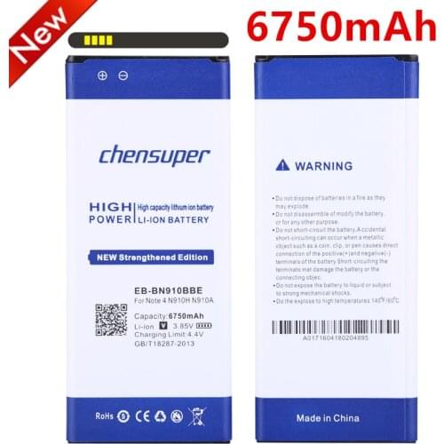NEW 6750mAh Battery EB-BN910BBE For Samsung Galaxy Note 4 Note4 N910 Battery N910H N910A N910C N910F N910FQ N910X N910W N910T