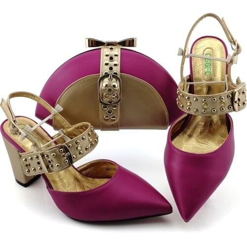 Black Color Shoe and Matching Bag for Nigeria Party African Wedding Shoes and Bag Set Italian Women Wedding Shoes and Bag