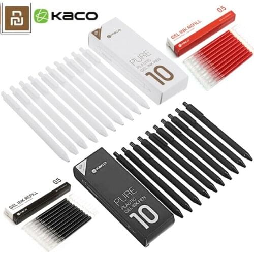 Original Xiaomi KACO Sign Pens Durable 0.5mm Refill Signing Pens 10pcs/Pack pen Japan Black Ink school stationery