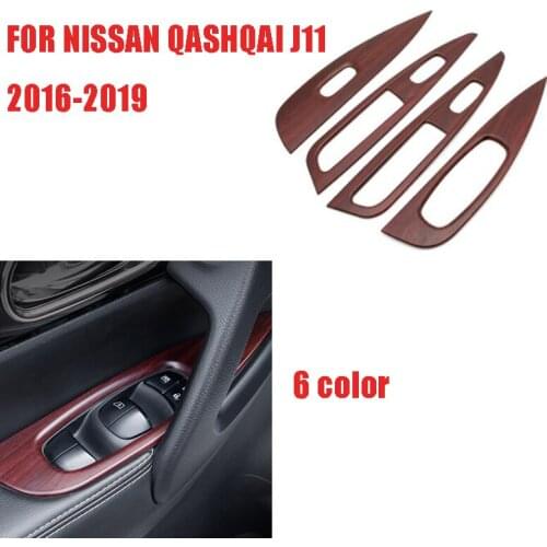 Car interior glass lifting window sill switch panel decorative frame Car door panel FOR NISSAN QASHQAI J11 2016 2017 2018 2019