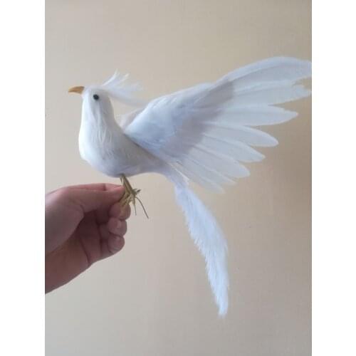Foam&feathers vivid bird white feathers spreading wings bird large 28x20cm pastoral handicraft,garden decoration gift b1229