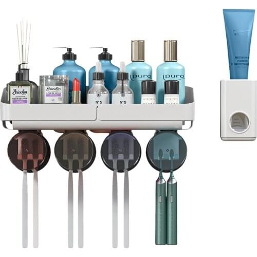 Bathroom Rack Toothbrush Rack Drain Rack Toothpaste Squeezer Wash Cup Set Brush Holder