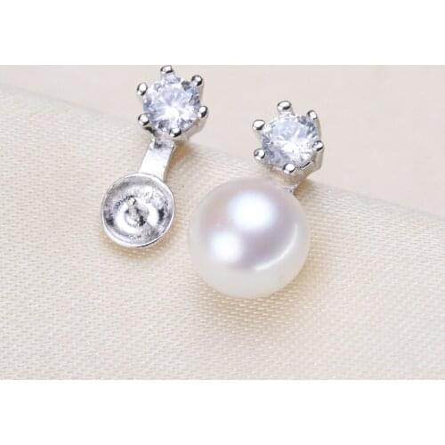 HOT Pearl Earrings Mountings, Stud Earrings Findings, Earrings Settings Jewelry Parts Fittings Stud Earrings Accessories