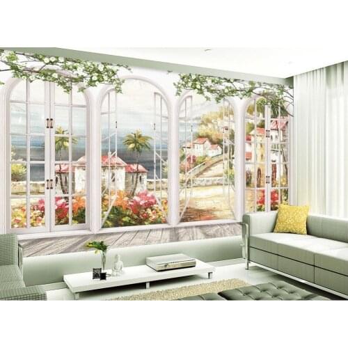 European landscape painting 3d TV backdrop Custom photo wallpaper Large 3D Stereo romantic 3d mural designs