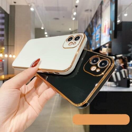 Luxury brand Lens protection Bronzing soft silicon Phone Case For apple iPhone 12 Pro Max 7 8 Plus X XS XR 11 MiNi SE back cover