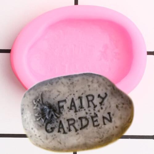 Fairy Garden Stones Silicone Molds Cupcake Topper Fondant Mold DIY Birthday Cake Decorating Polymer Clay Candy Chocolate Mould