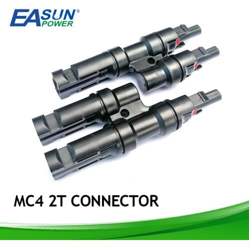 2T Connector 1 Pair Cable Coupler Combiner Panel Cable Connectors M/FM Solar Panel Branch Parallel Solar Connectors