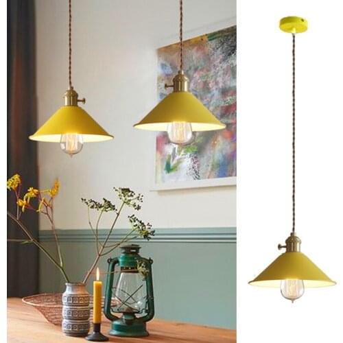 Modern Pendant Light For Kitchen Island Yellow Metal Lighting Fixture Bedroom Lights Office Wood Ceiling Lamp Bar Pendant Lamps