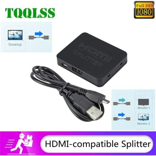 TQQLSS Full HD 1080p HDMI-compatible Splitter Switch Switcher 1X2 Split Amplifier Dual Display For DVD For PS3 HDTV 1 in 2 Out