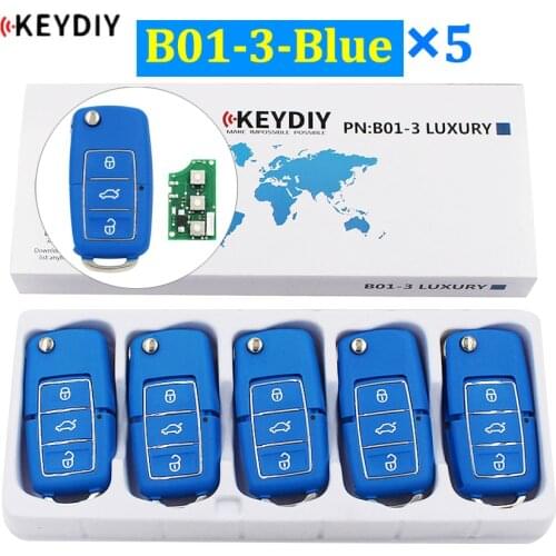 5Pcs/Lot B01-3 Blue Universal 3 Button Remote Control Smart Car Key Luxury Style for KD900 KD900+ KD200 URG200 KD-X2 Mini KD