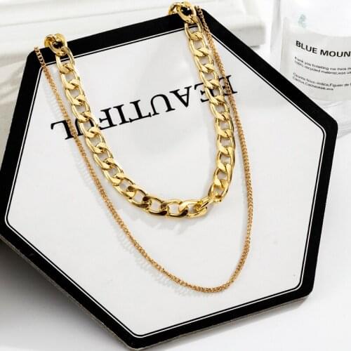 Vintage Gold Chain Statement Necklaces For Women Multi-Layer Necklace 2021 Trend Punk Female Fashion Party Wedding Jewelry Gift