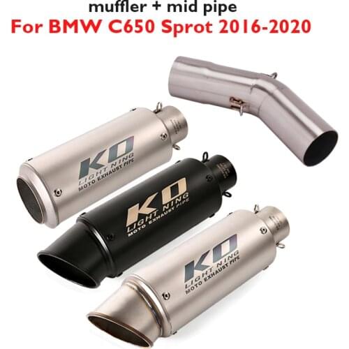 Motorcycle Exhaust System Muffler Silencer Escape Tip Pipe Mid Middle Connector Section Pipe for BMW C650 Sport 2016-2020