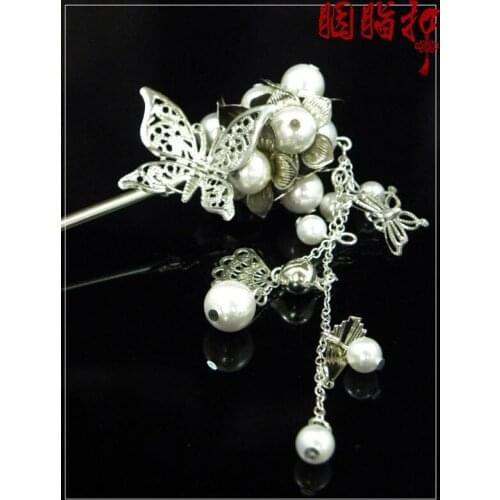 Pearl classical hair stick handmade hair stick hairpin tassel cos accessories costume hair accessory