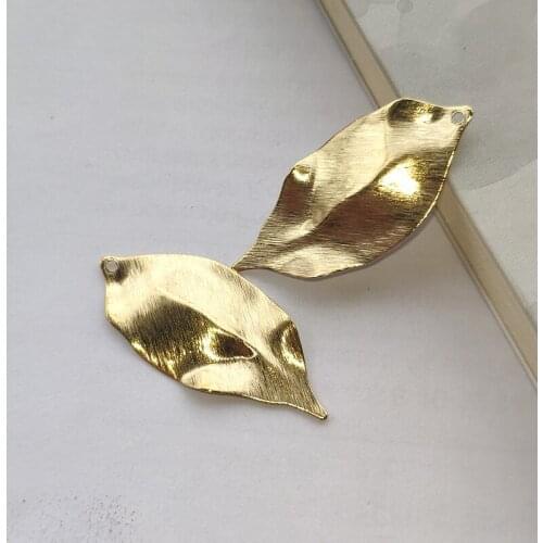 10pcs/Lot Earring Charms Diy Jewelry Findings Elegant Leaf Stamping Crafts Polished Textured Charm Pendant Accessories Making