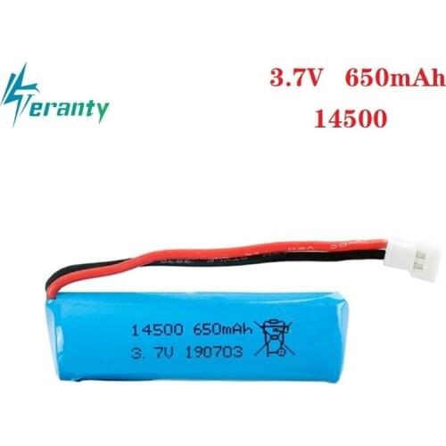 3.7V 650mAH 14500 Lipo Battery For TKKJ H116 Remote control Boats helicopter 3.7V Battery for RC ToyS Cars Tank Trains Guns