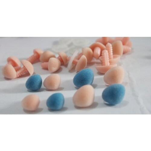 300pcs 12x15mm/14x18mm blue/flesh color clean Triangle flocking toy nose safety toy nose + hard washer