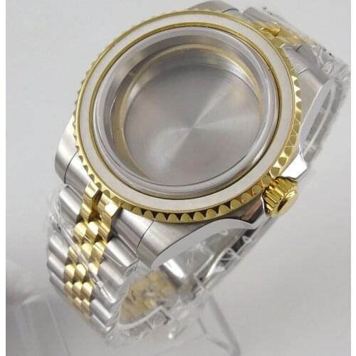 40mm Sapphire Glass Watch Case Jubilee Fit NH35 NH36 ETA 2836 MIYOTA 8215 MOVEMENT