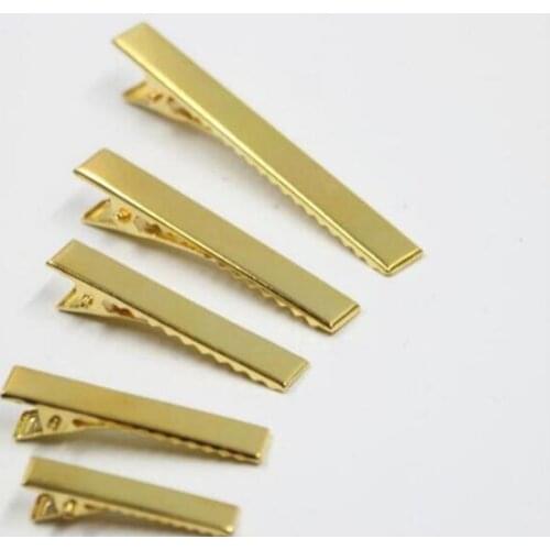 50Pcs New Gold Flat Metal Single Prong Alligator Hair Clips Crocodile Barrette For Bows DIY Hairpins 3.2cm/4.2cm/4.5cm/5.5cm