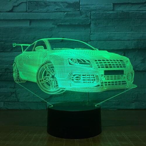 Car Acrylic 3D Lamp 7 Color Change Small Night Light 7 Color Lights LED USB Desk Table Lamp Atmosphere Night Decor Boy Gift Toy