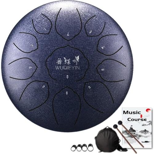 12 Inch 11 Tone Steel Tongue Drum Tune C Percussion Hand Pan Drum With Padded Drum Bag & Mallets Musical Instruments Dropship