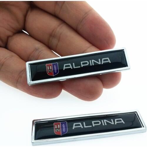 CDIY 2pcs Car Body Fender Side Metal Chrome Aluminum alloy pedestal 3D Emblems Badge Sticker Decals For BMW Alpina B5 B6 B7 D3