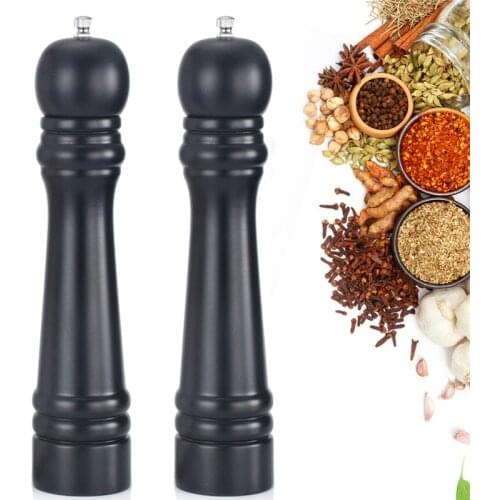 Wood Salt Pepper Mill Shaker Spice Grinder Handheld Seasoning Mills Ceramic Grinder Kitchen BBQ Tools