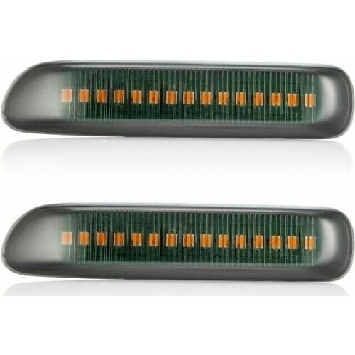 Dynamic Smoked Front Side Marker Indicator Lights Repeaters Lamp Amber Pair for BMW 3 Series E46 1998-2004