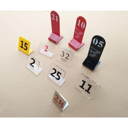 New Double Sides Clear Acrylic Restaurant Table Number Card Holder Digital Card Seating Card Desk Card Display Stand 1 to 100
