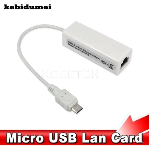 Kebidumei Hot Micro USB 2.0 Male To RJ-45 Female 5-Pin 10/100Mbps Ethernet LAN Network Card Adapter For Android Phone Windows
