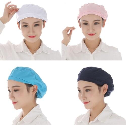 Unisex Food Service Caps Breathable Sanitary Dust Cap Workshop Canteen Kitchen Restaurant Hotel Bakery Waiter Chef Work Hats