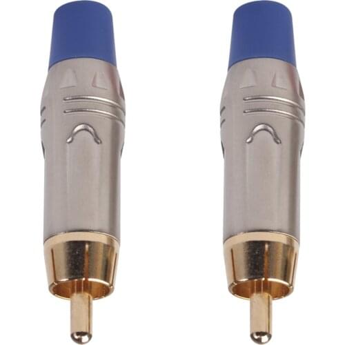 Pack of 2 Zinc Alloy RCA Male Audio Video Adapters for Cable Accessories