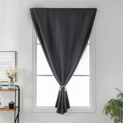 Soild Color Modern Kitchen Short Curtains Window Blackout Curtain For Living Room Bedroom Kids Room Panel Drape Curtains Velcro