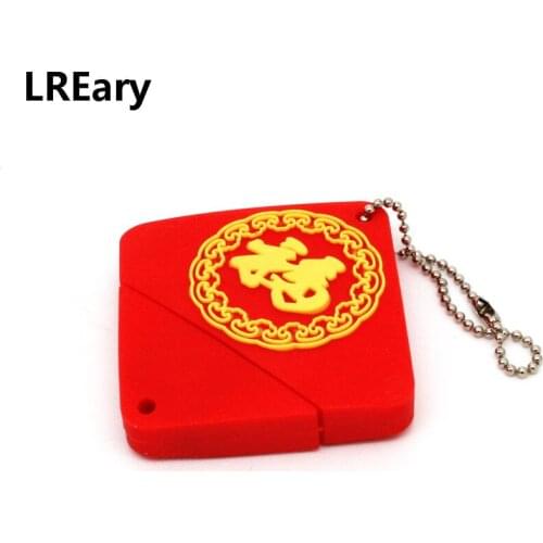 Red China style Shaped Beautiful 128MB 4GB USB Flash Drives 8gb 16gb 32GB 64GB Memory stick Pen Drive Chinese New Year Gift