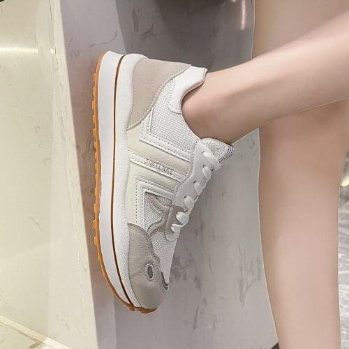 Chunky Sneakers Women Thick Bottom New Stripe Platform Vulcanize Shoes Fashion Breathable Casual Running Shoe for Woman