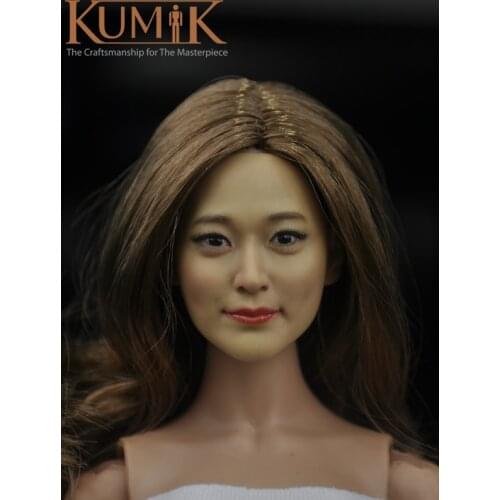 KUMIK 1/6 KM16-28 A B smiling brassiere beauty Korean star hair beauty head sculpt for action figures