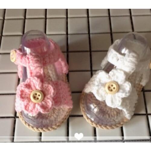 QYFLYXUE Hand-made Summer sandals stereoscopic flower buttons flower heart flower Princess shoes toddler shoes