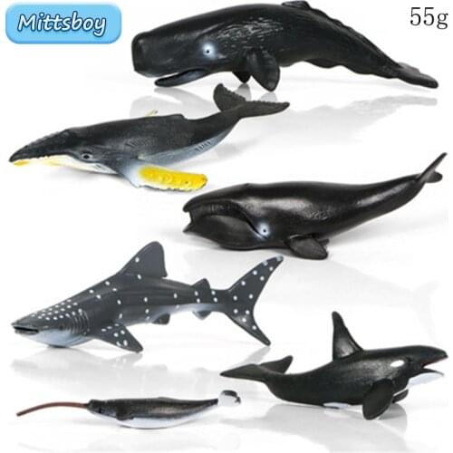 Microscape Simulation ocean Animals Model Toys Set Humpback whale shark Action Figures Educational Toy for Children Toy Figure