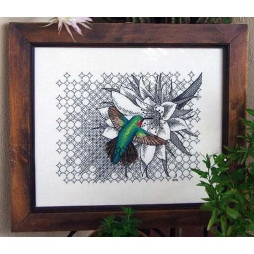 Mm Piggyhan pig cross stitch kit Animal cotton thread DIM 70-65157 light stitching embroidery DIY Shadow hummingbird