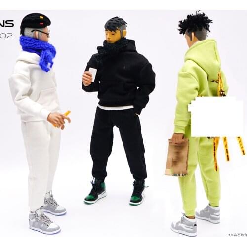 1/6 Male Hoodie Trendy Sports Sweater with Handbag and Shoes Man Clothes Set for 12 Inches Male Body