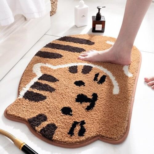 3D Lovely Cat printed Rug NonSlip Antiskid Bathroom Mat Animal Print Toilet Carpet 45*65cm Machine washable